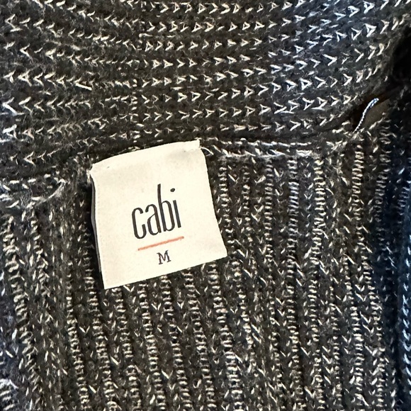 CABI Cloak Cardigan Long Duster Sweater Black Gray 3530 Medium NWOT - Picture 4 of 6